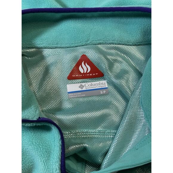 Columbia Omni-Heat Women’s Fleece Pullover Aqua Blue 1/2 Zip Jacket Size Small - Picture 5 of 10